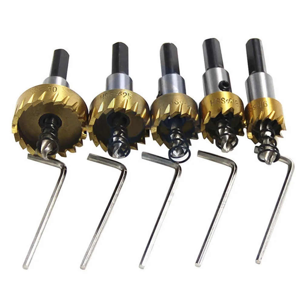 

5PCS Hole Saw Tooth Kit Stainless Steel Hole Opener HSS Drill Bit Hole Saw Set Metalworking Tool Woodworking Metal Wood Opener