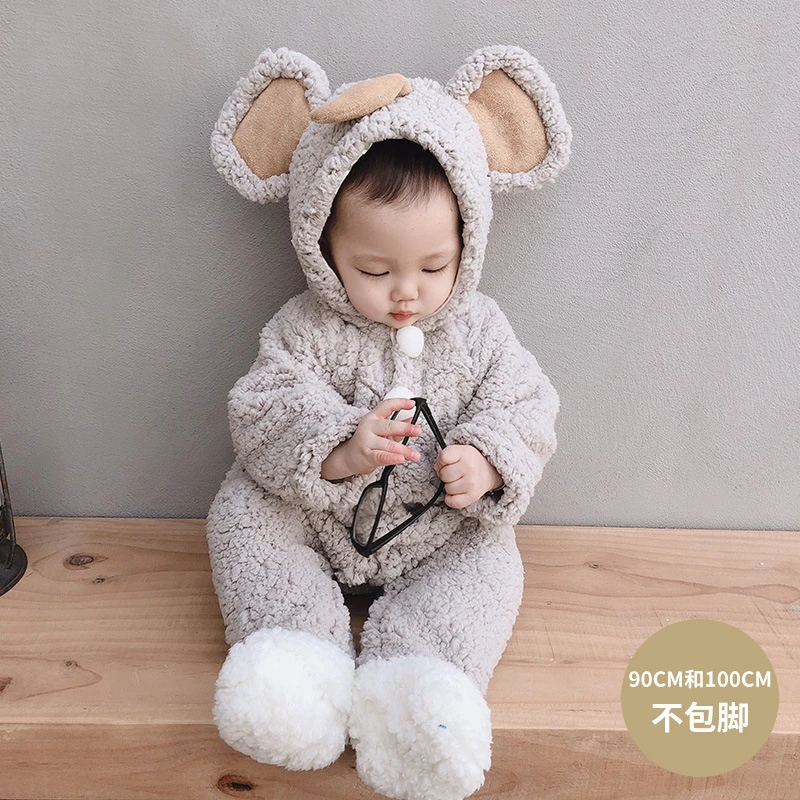 Детские Зимние очень теплые комбинезоны для новорожденных милые флисовые