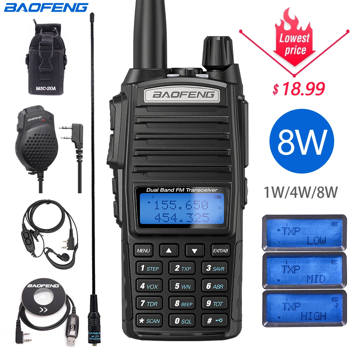 Портативная рация Baofeng UV 82 Plus|Рации| |