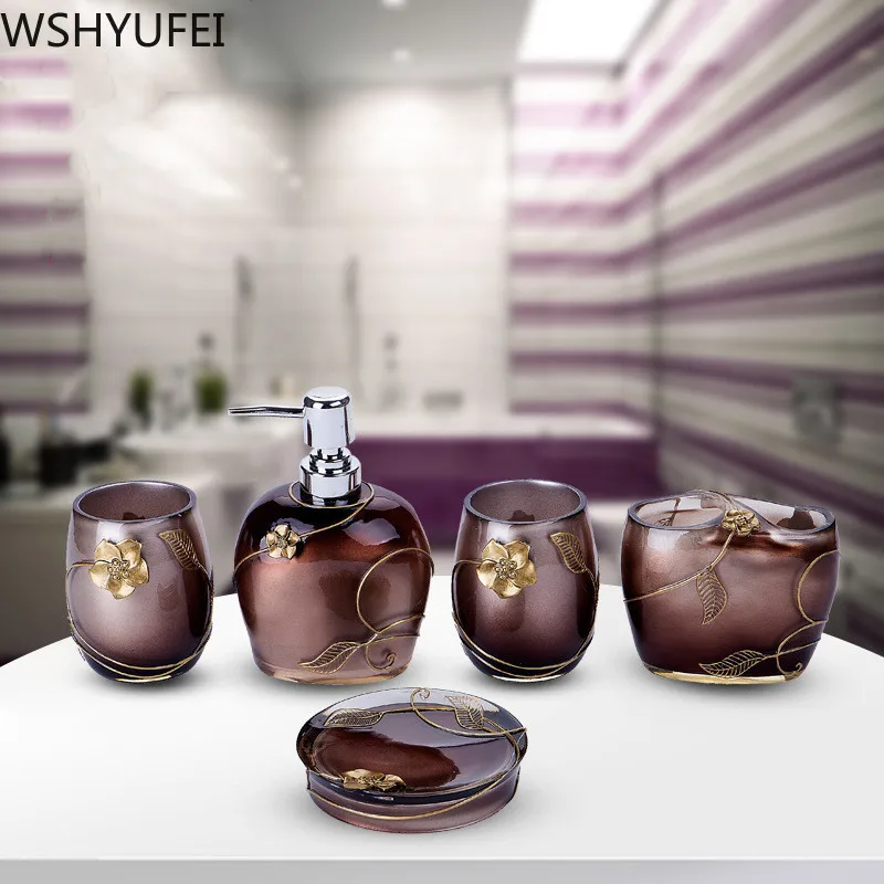 Новый стильный набор для ванной из полимера пары чашка полоскания рта