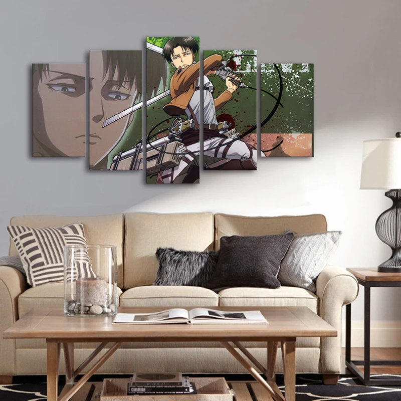 

24 Styles Attack On Titan 5pcs Anime Pictures Poster Wall Art Home Decor Canvas HD Print Paintings Movie Living Room Decoration