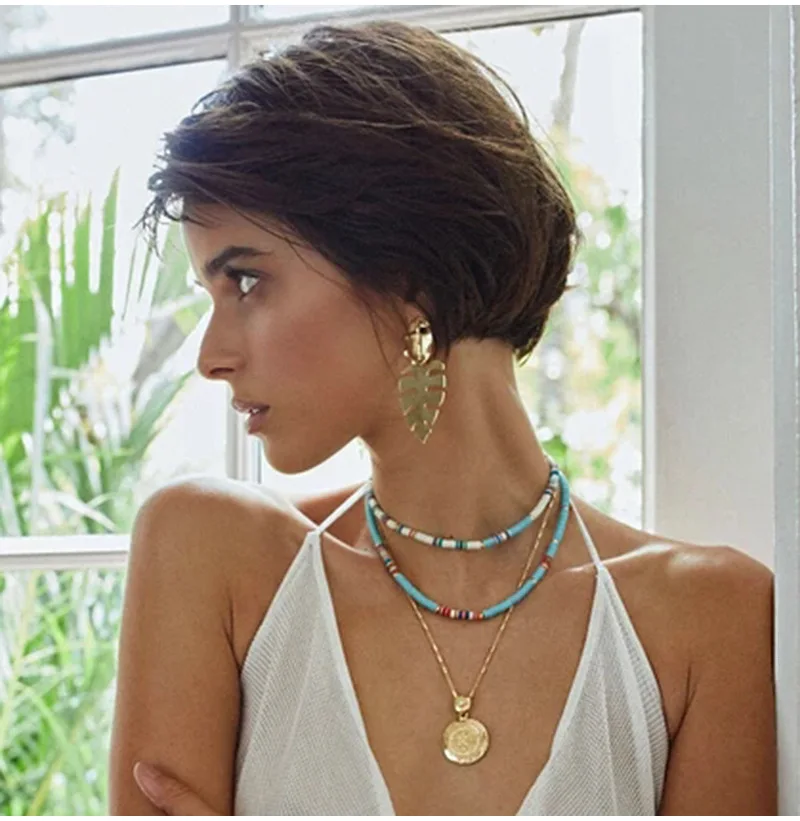 Boho Летнее колье ожерелье для женщин женские туфли-лодочки на высоком каблуке