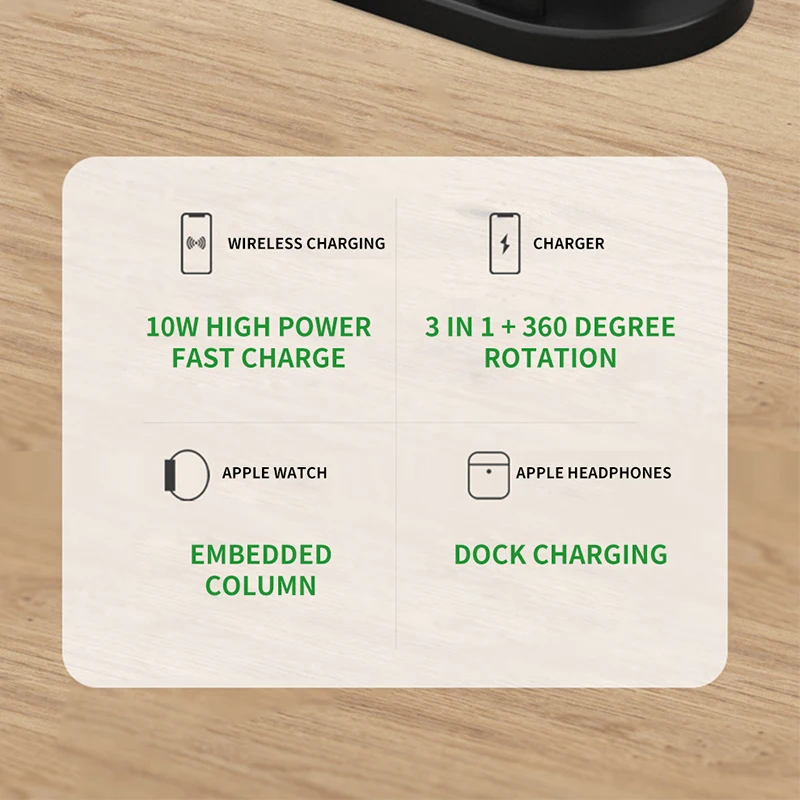 

10w wireless charger for Apple iphone12 wireless charging station for huawei xiaomi samsung mobile phone Accessories 3 in 1