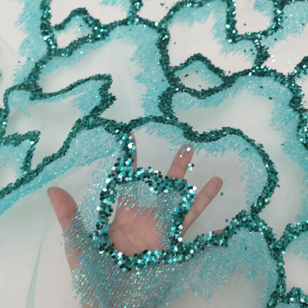 Многоцветная африканская блестящая сетчатая Высококачественная модная Тюлевая