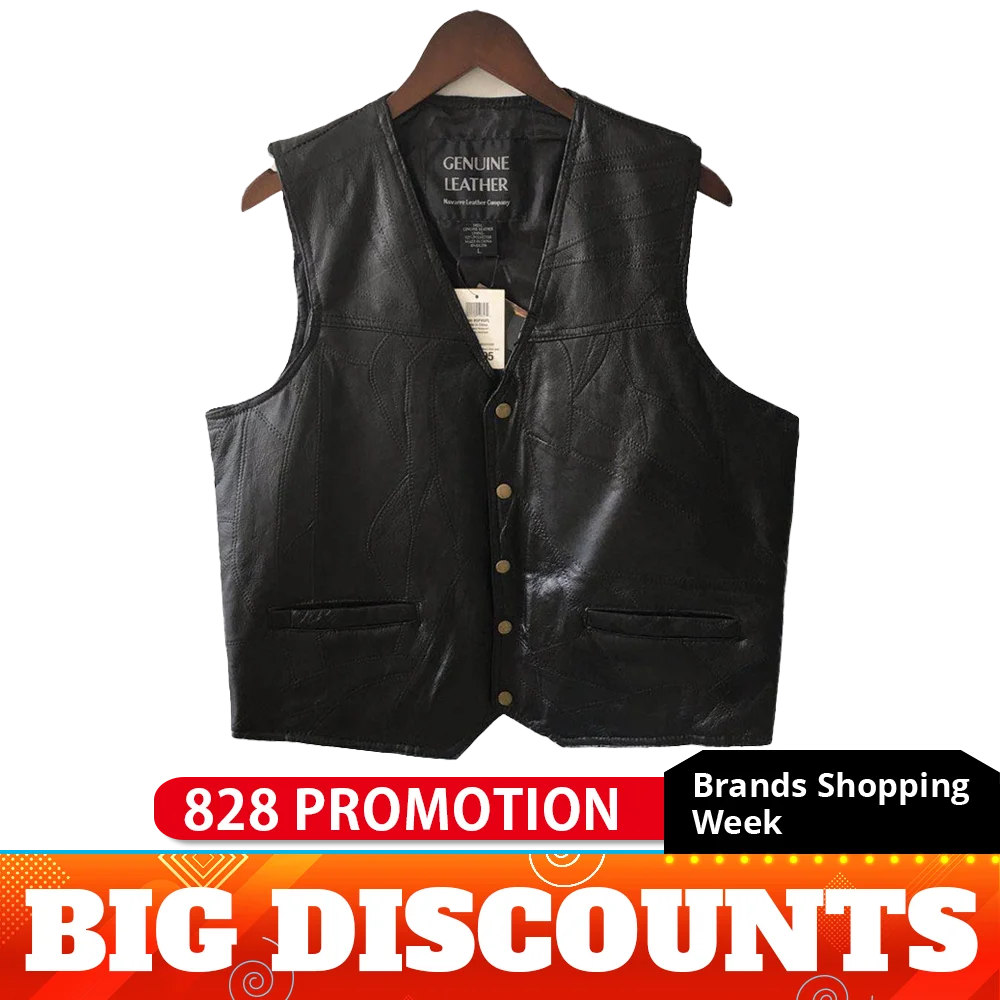 Мотоциклетная куртка Мужская байкерская из натуральной овечьей кожи