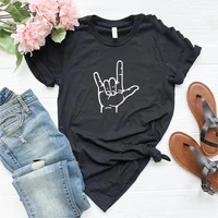 i love you sign sign language valentines day women womens hand love funny graphic casual o neck short sleeve tees cotton goth