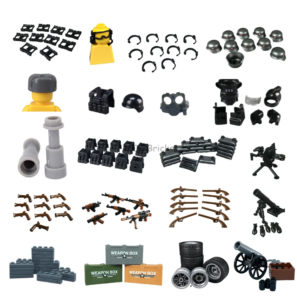 Кубики MOC военное оружие пуленепробиваемый жилет щит леггинсы экшн-фигурка