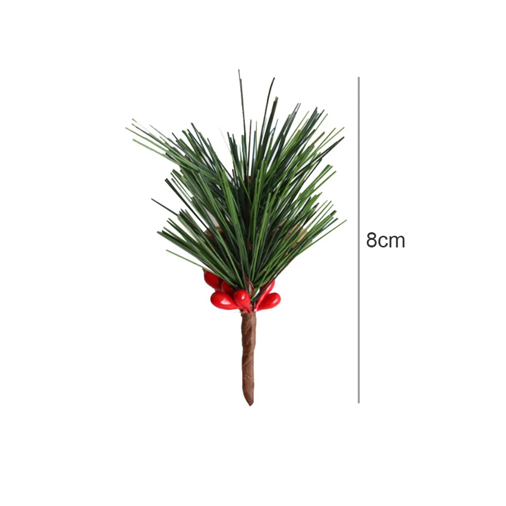 5Pcs Pine Needles Mini Christmas Tree Accessories Gift Box Decoration Artificial Flower Series Green Plant Desktop | Дом и сад