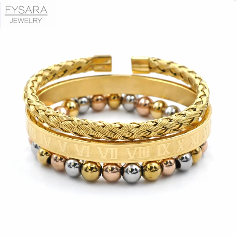 FYSARA Королевский римские браслеты и бусы Браслеты для Для мужчин женщин 3 шт./1