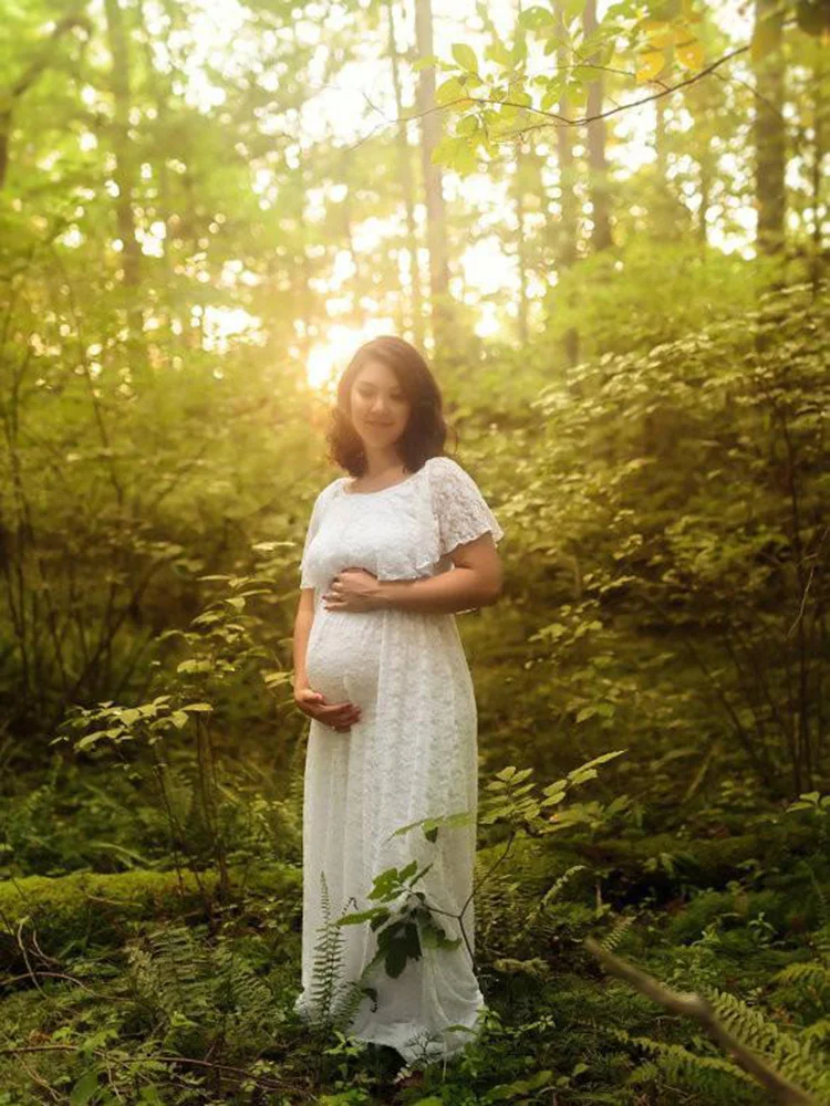 Новинка элегантное кружевное платье для беременных реквизит фотографий Длинные