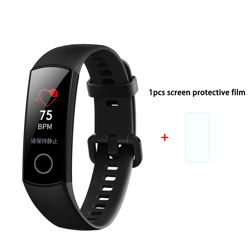 Black n film Фитнес-трекер HUAWEI Honor Band 4 6-осевым инерционным монитор сердечного ритма полный сенсорный экран AMOLED Цвет Экран смарт-браслет - Цвет: Black n film