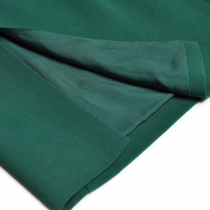 

HIGH QUALITY Newest 2021 Designer Runway Round Neck Lotus Leaf Short Sleeve Bead Embroidery Slit Dress