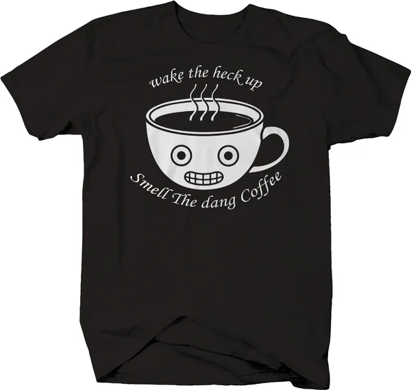 

Пробуждайте Хэллоу, забавная утренняя Футболка с запахом черного кофе, подарочные футболки для парня