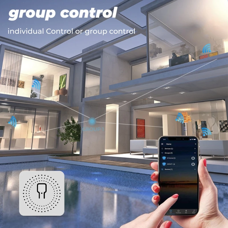 

Concealed Tuya MINI ZigBee Switch Control for Dimmable LED and Halogen Lamps Compatible with Alexa Google-home 10A/16A