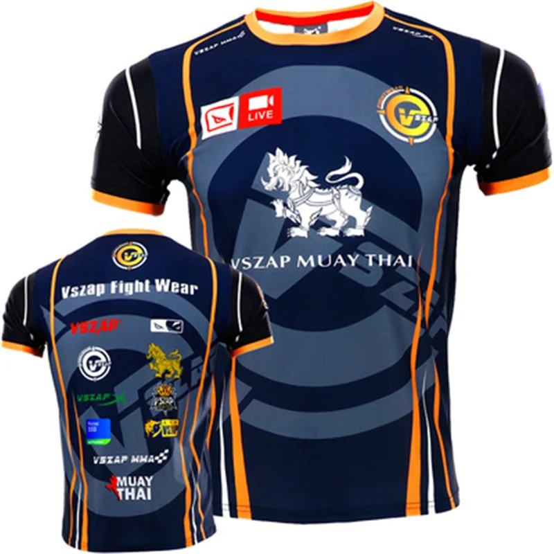 

Футболка VSZAP Muay Thai, Мужская футболка для бокса и MMA, футболка для спортзала, боевых искусств, фитнеса, тренировок, бега, быстросохнущая