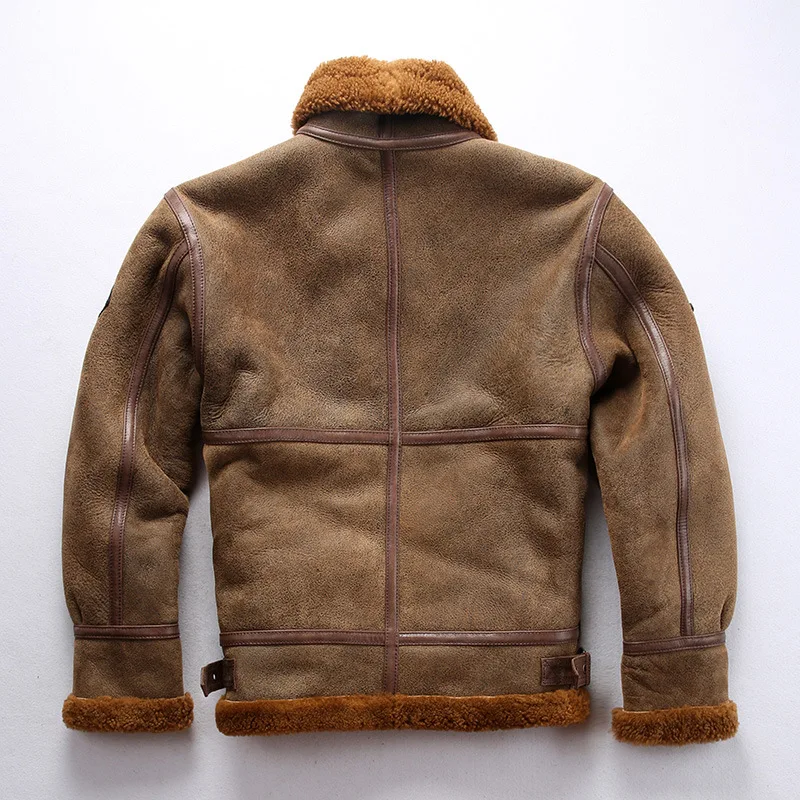 

Men 2021 New Fur Pilot Jacket B3 Flight Jackets Fashion Multi-label military Wool Liner Sheepskin Coat Winer Russia Coats