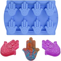hamsa hand silicone candle molds diy for soap resin cake eye in khamsah palm the hand of god clay candle making supplies tool