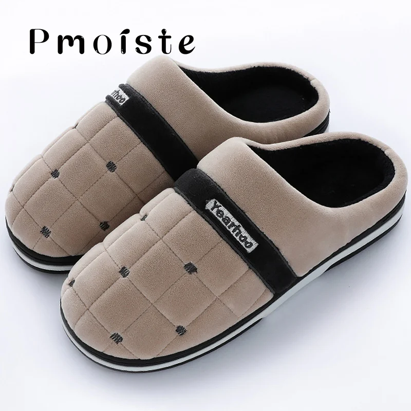 Домашние тапочки для мужчин размера плюс 46-47 клетчатые резиновые мужские мягкие