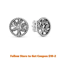 danturn 925 sterling silver stud earrings family tree stud earrings women earrings cubic zirconia statement stud earrings
