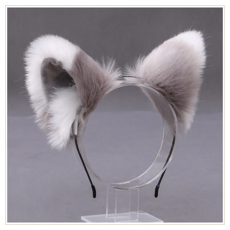 

Cute Furry Animal Beast Ears Headwear Wolves Cat Fox Ear Cosplay Soft Girl Plush Lolita Hair Accessory Anime Props