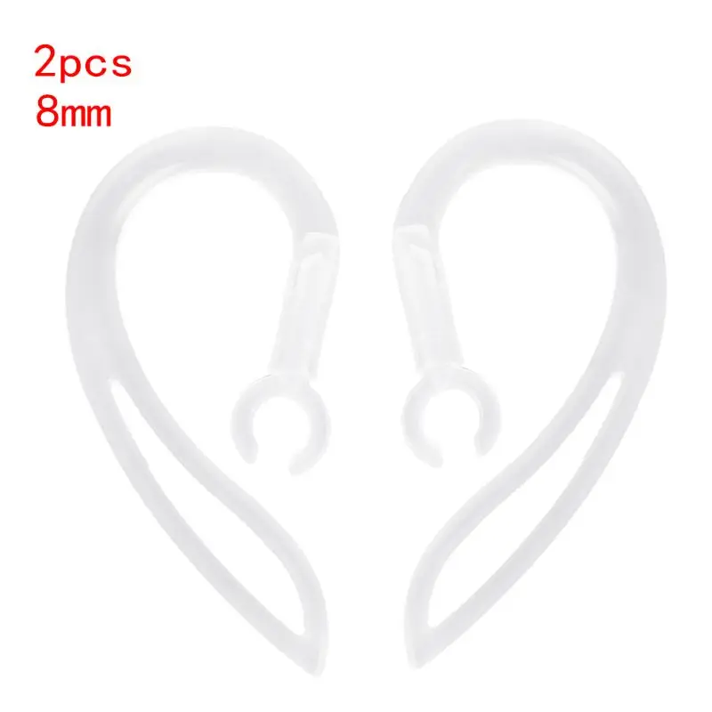 

8mm Bluetooth-compatible-compatible Earphones Transparent Soft Silicone Ear Hook Loop Clip Headset