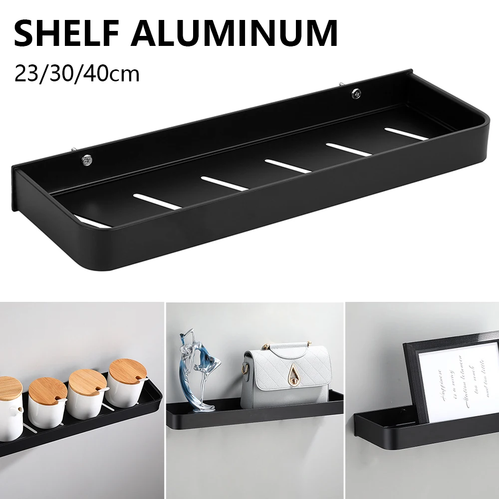 

Bathroom Shelf Black Towel Bar Space Aluminum Corner Shelves Towel Rack Shampoo Holder Kitchen Storage holder Bathroom Hardware