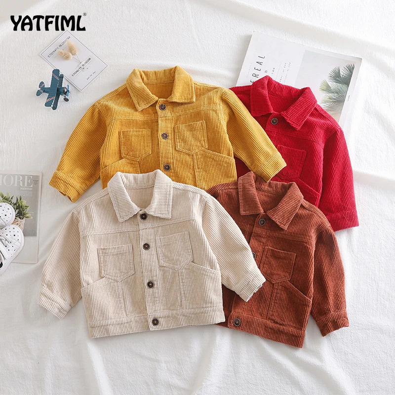 YATFIML/куртка для маленьких мальчиков и девочек одежда детские топы вельветовые