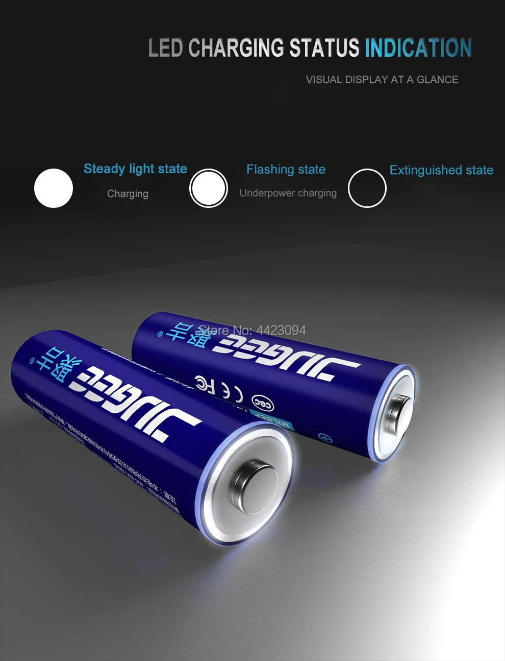 New JUGEE 2000mah 1.5v AA 3000mWh usb rechargeable Li-polymer lithium battery + USB 4 slot charger | Электроника
