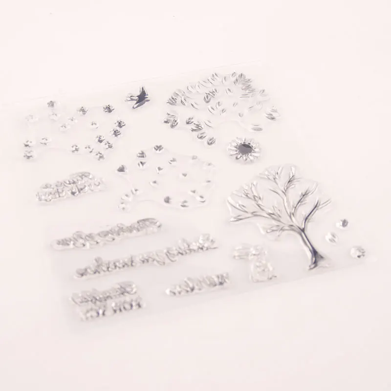 Дерево прозрачные силиконовые штампы для DIY скрапбукинга фотоальбома