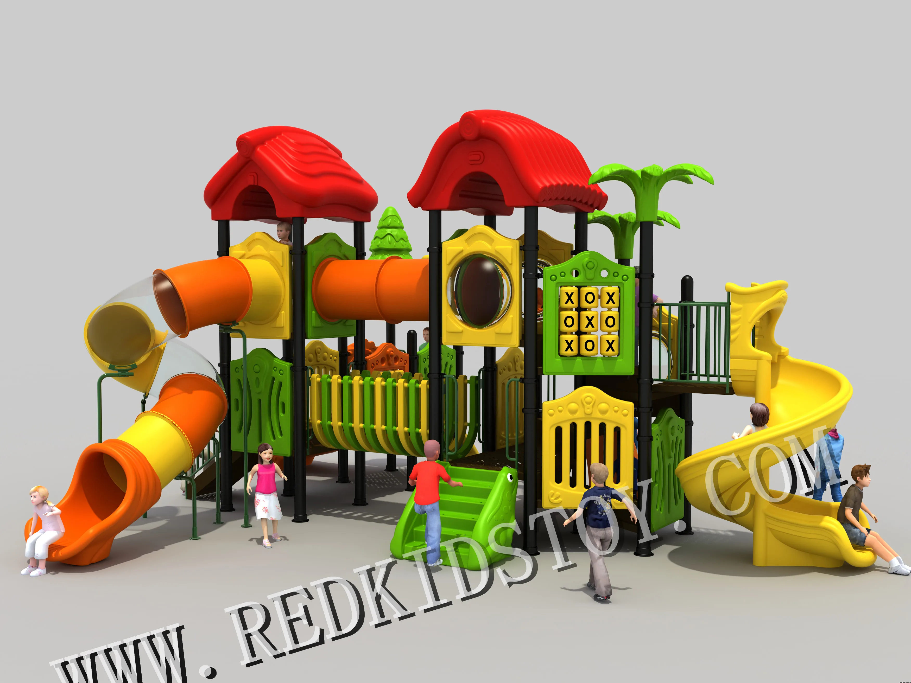 Превосходное качество великолепная Двухуровневая уличная игровая площадка для