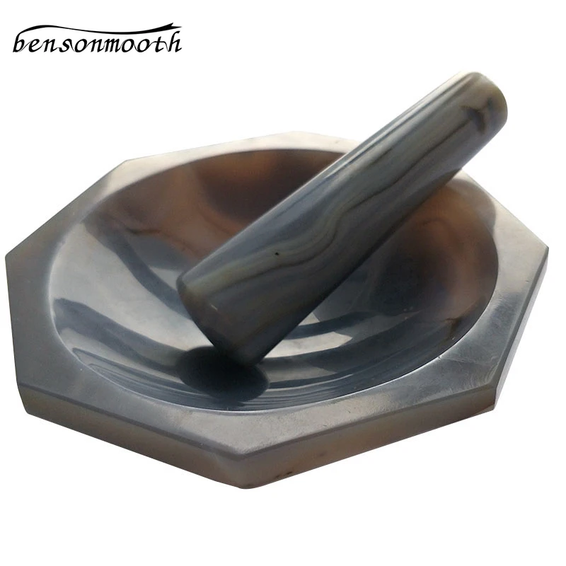 Натуральный агатовый раствор и пестик для лаборатории ID = 70 мм лабораторная