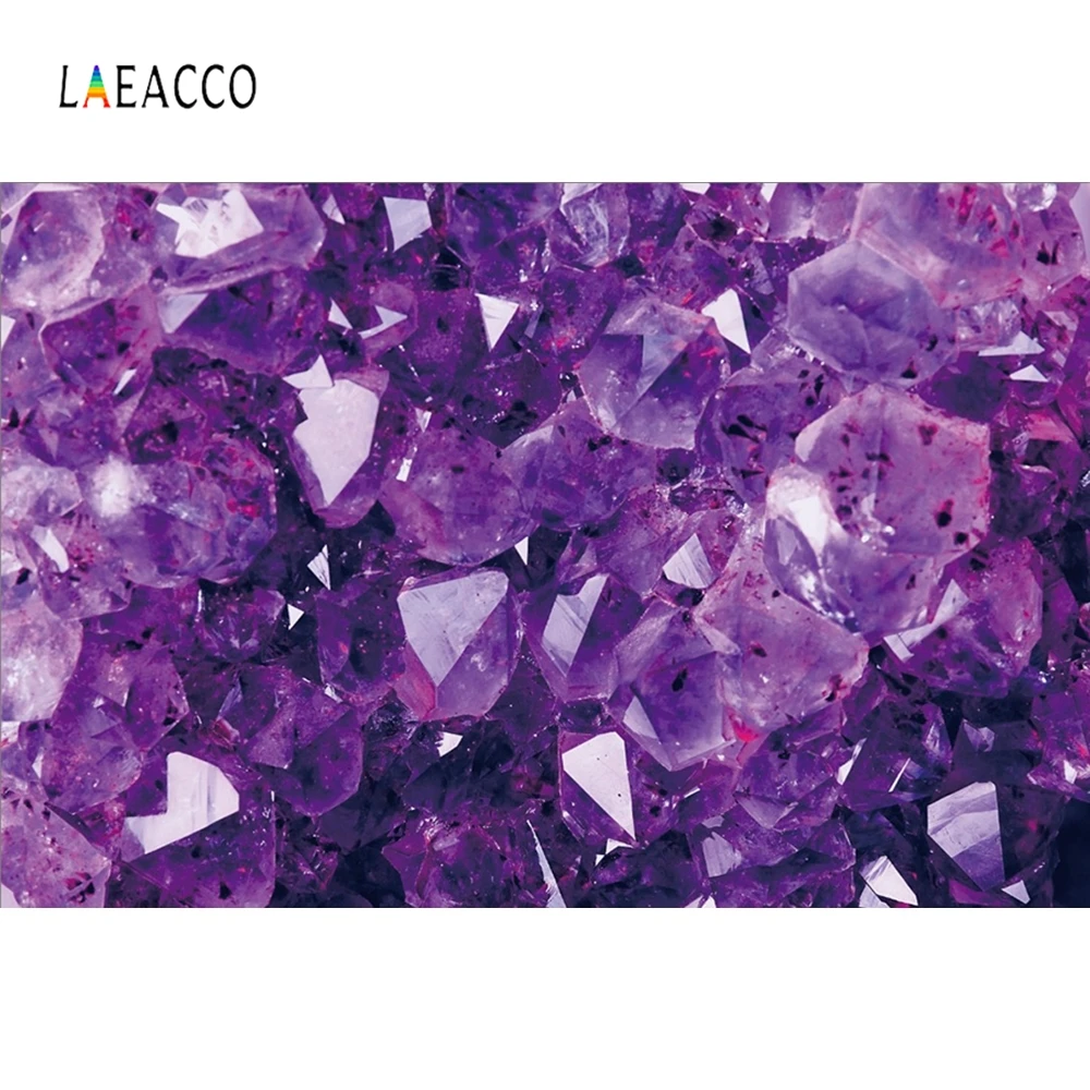 Фотофон Laeacco с фиолетовыми кристаллами для детского душа фотосъемки