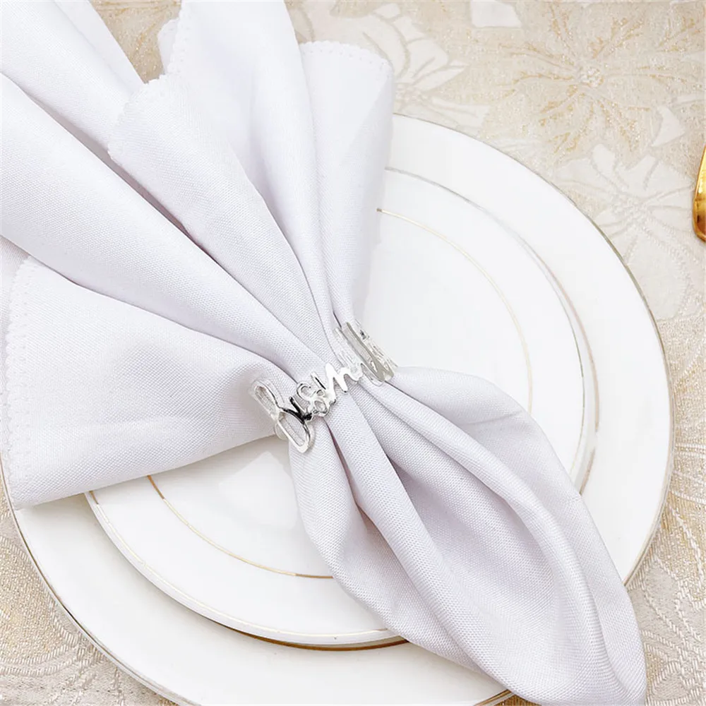 

10 / PCS new metal letter napkin ring Napkin Ring Hotel Restaurant ornaments spot free shipping