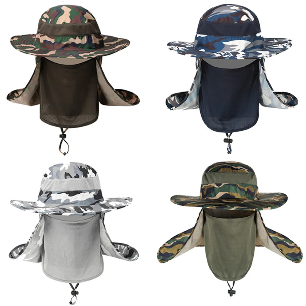 Мужская камуфляжная Рыбацкая шляпа уличная Солнцезащитная Повседневная Кепка с