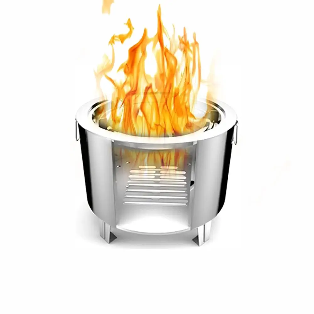 

Multifunctional Camping Picnic Stove Powerful Efficient Wood Burning Stainless Steel Stove For Outdoor Hiking Mountain Climbing
