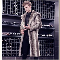 free shipping fall winter men button leather fur coat mink fur long coat fur rabbit fur imitation whole mink fur mens clothing