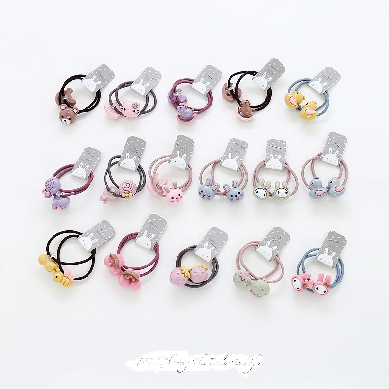 

2PCS New Cute Cartoon Red Cherry Princess Headwear Kids Elastic Hair Bands Children Ropes Girls Accessories Baby Headdress
