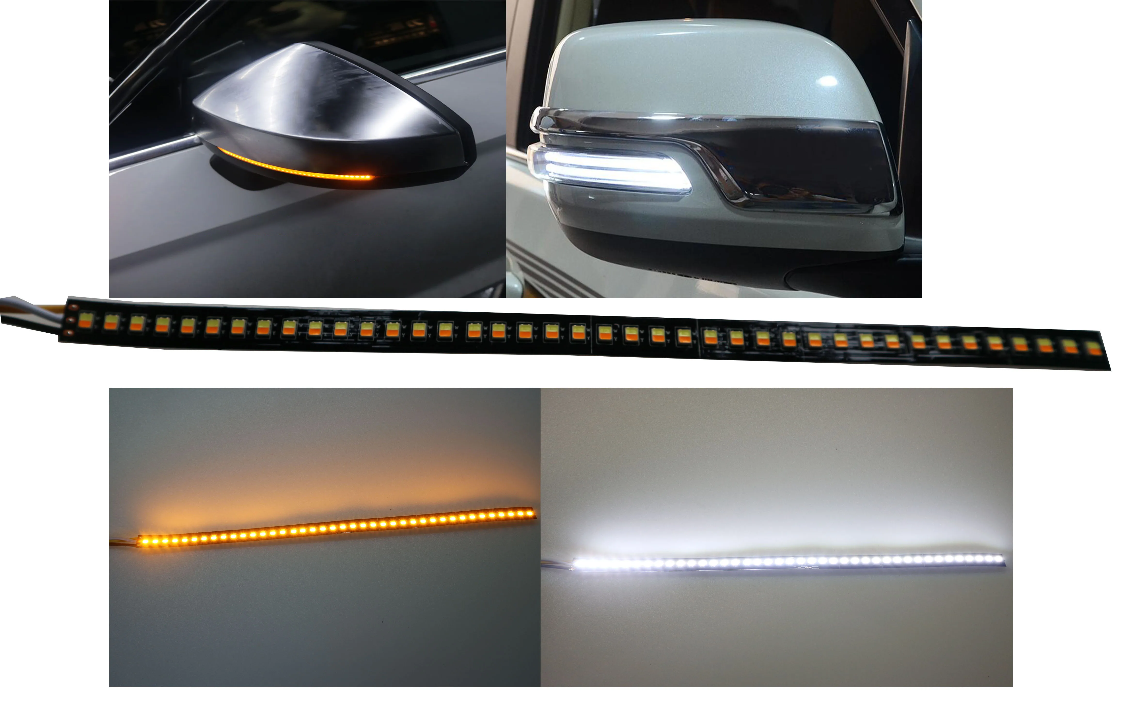 2 шт. динамический 23 см Янтарный/белый двухцветный (2 цвета) светодиодный