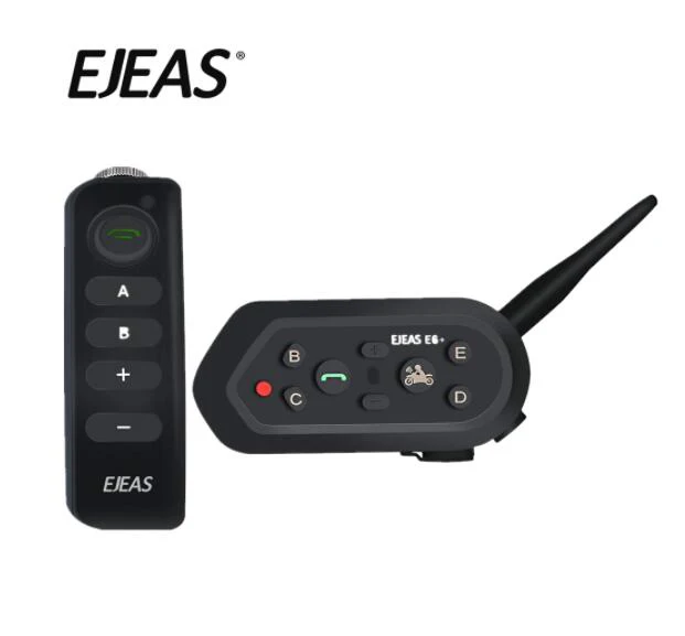 EJEAS E6 плюс мотоциклов домофон 1200 м коммуникатор Bluetooth шлем со встроенным fm тюнером