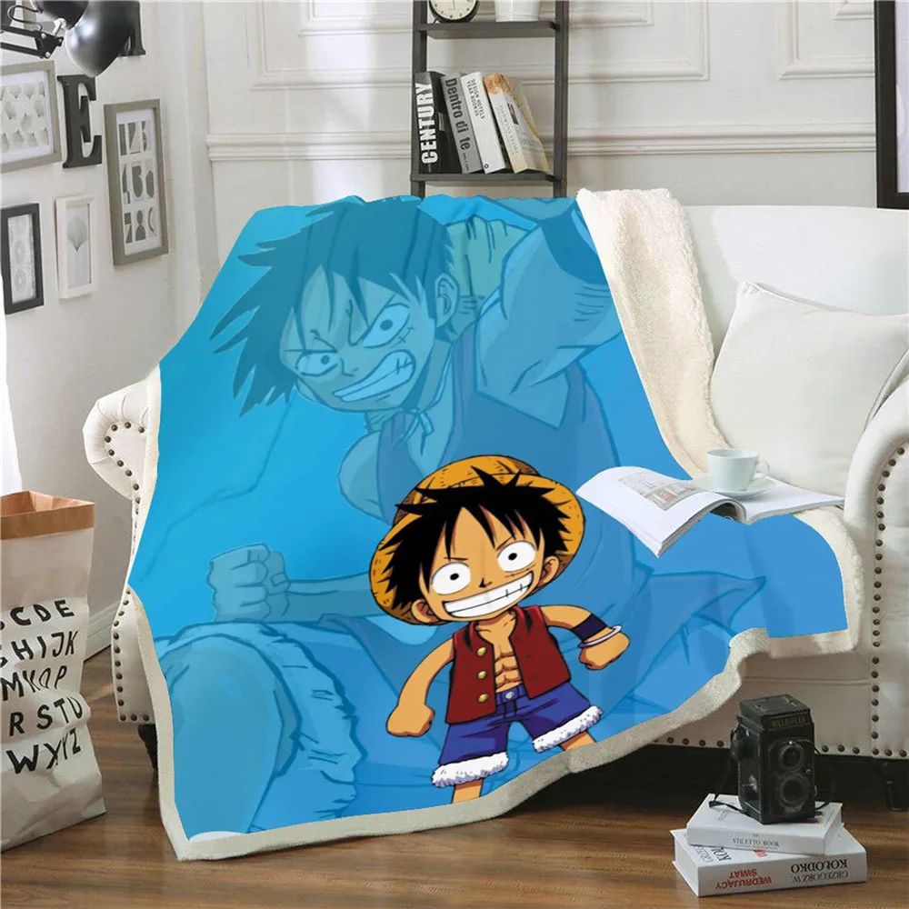 Плюшевое Флисовое одеяло с 3D принтом Аниме One Piece модные одеяла для взрослых дома
