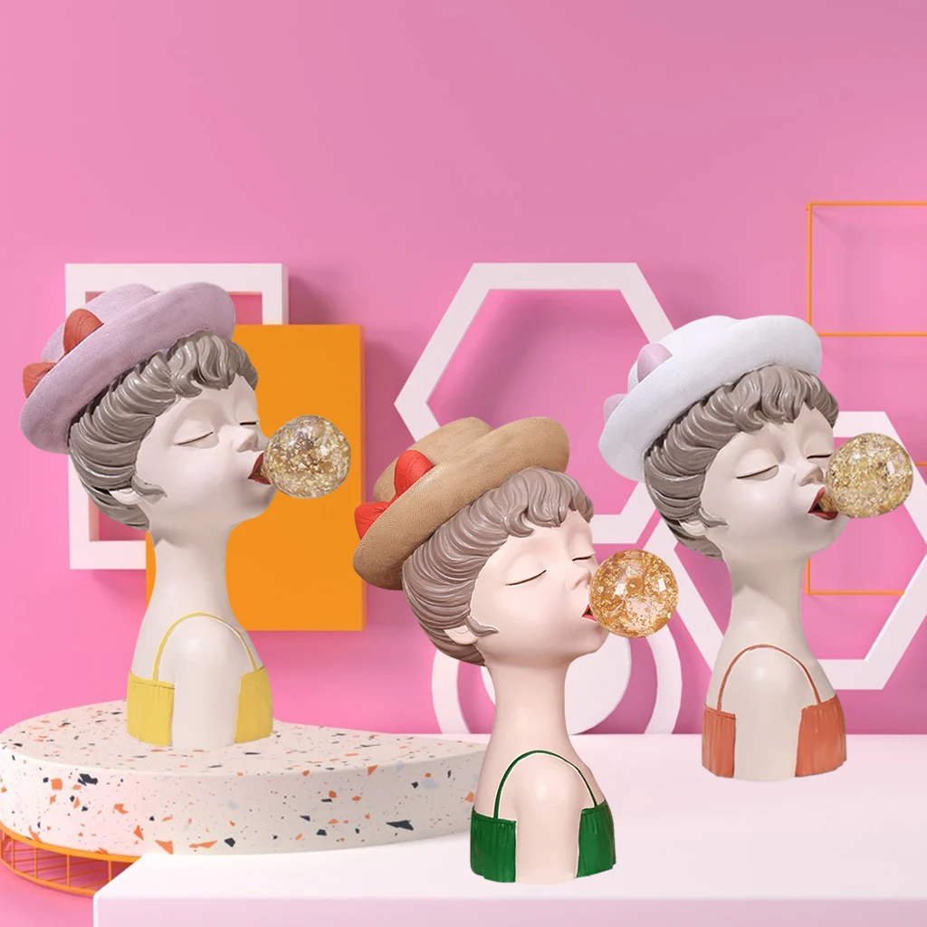 

Modern Bubble Girl Statue Figurine Bedroom Desk Cabinet Ornaments Gift