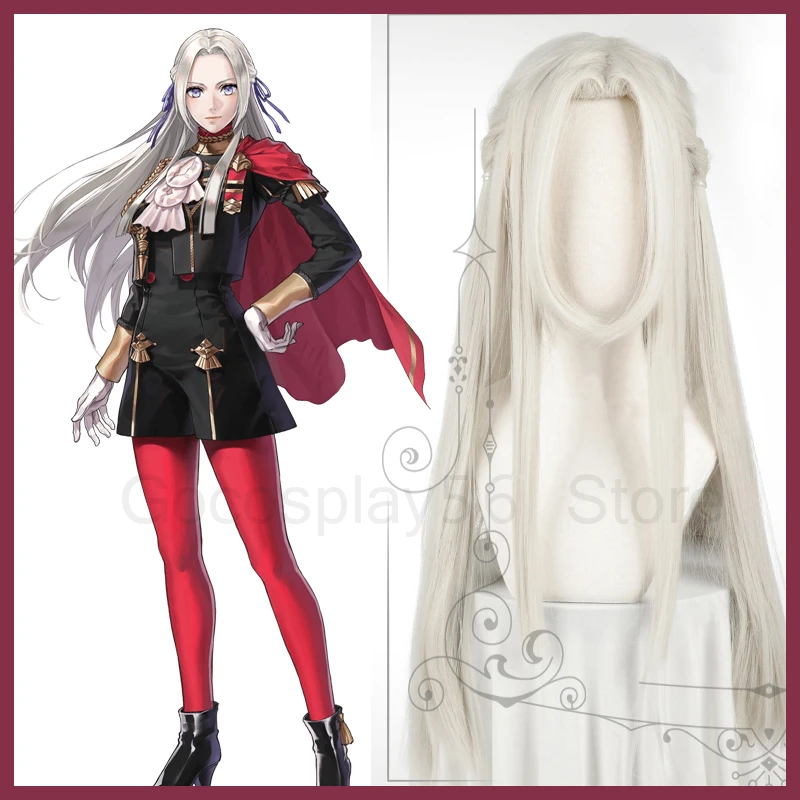 Огненная эмблема ThreeHouses парик Edelgard Von Fresberg длинная прямая средняя часть косплей