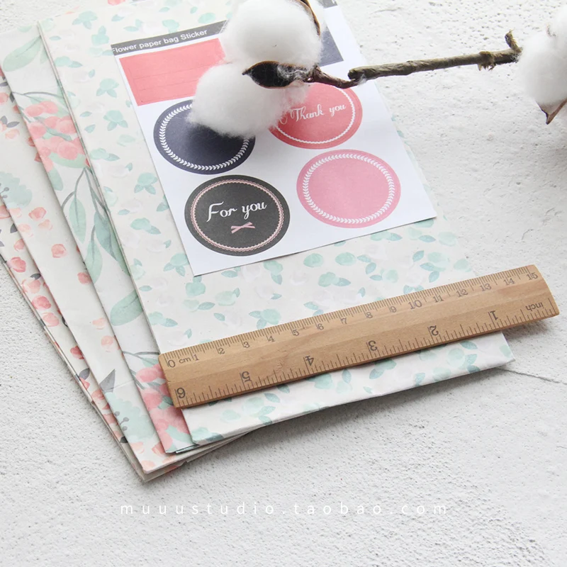 4 шт./компл. бумажные подарочные пакеты с цветами конфетная еда наклейкой лучшая