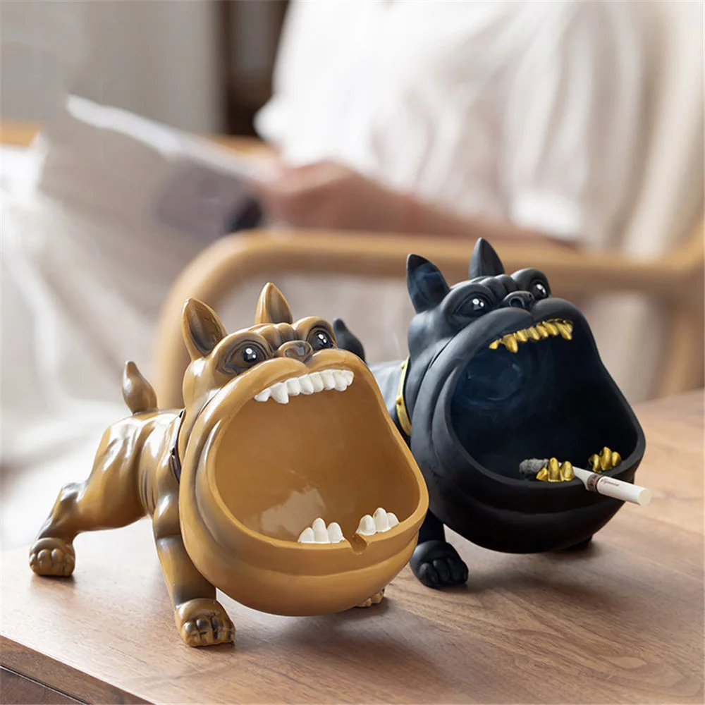 

Creative Bulldog Ashtray Snake Key Storage Box Animals Living Room Desktop Home Decoration Ceramic Craft Smoking Tool Men's Gift