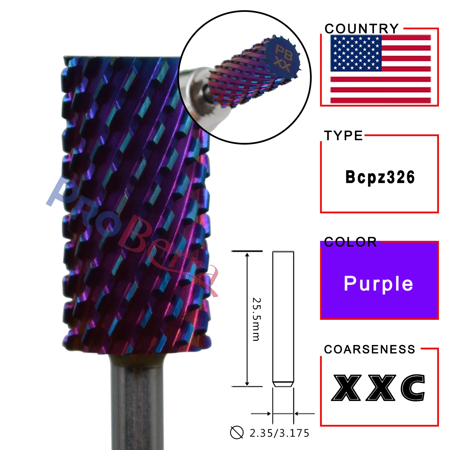 Proberra Tungsten 6 большая бочка с синим лезвием карбид супер острые резные фрезы резак