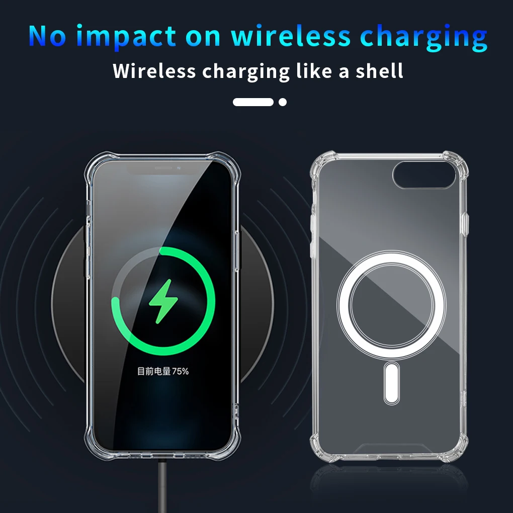 

Magnectic Case For iPhone 12 Pro Max 12 mini Case For Magsafing Wireless Charging Shockproof Full Protection PC+TPU Case