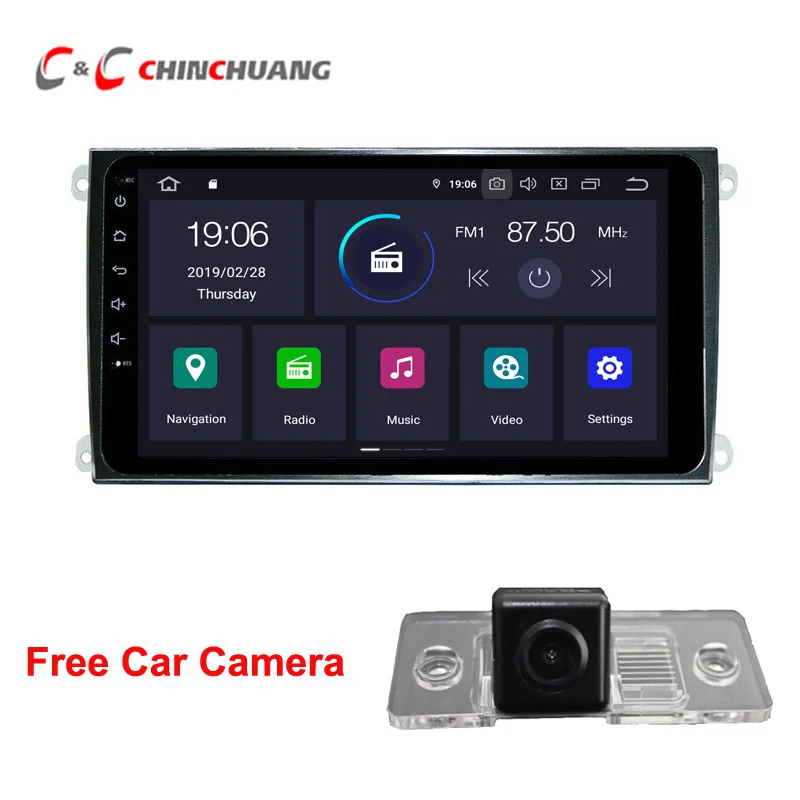 Бесплатная камера заднего вида на Android 9 0 Автомобильная магнитола с GPS-навигацией