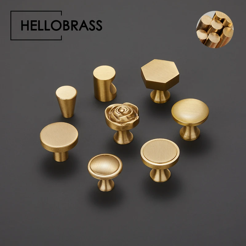 

Brass Furniture Handles Button for Small Cabinets and Drawers Dressers Kids Golden Bright Mini Size Pull Knobs for Children