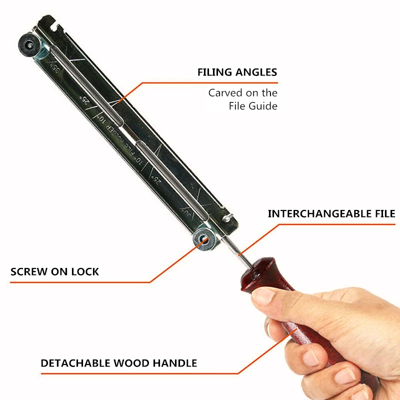 

10x Chainsaw Sharpening File Filing Kit Chain Sharpen Saw Files Manual Repair Tools For Stihl For Husqvarna