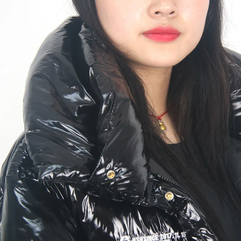 

Down jacket women thick short winter jacket Female loose warm parka overcoat woman bright face embroidery white duck down jacket
